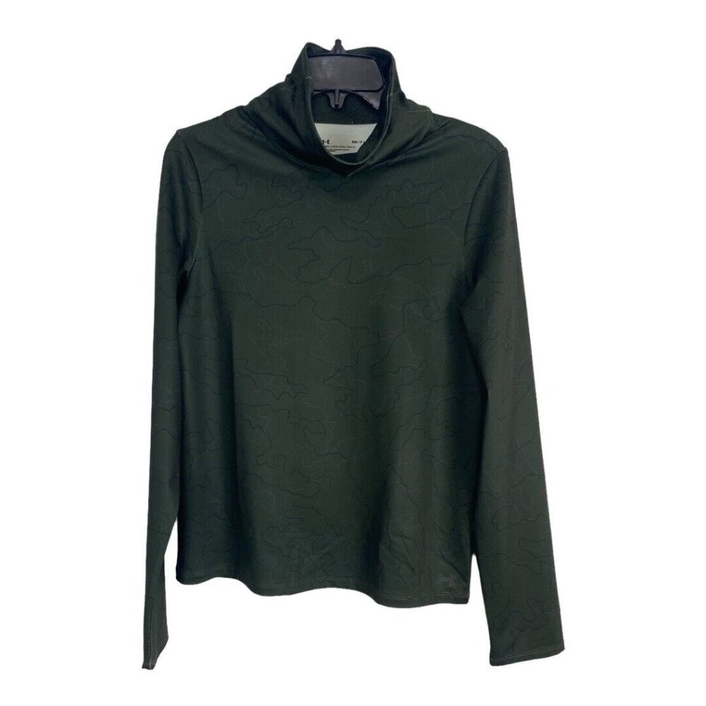 Under Armour Womens Athletic Shirt Adult Size Small Green Funnel Neck NEW
